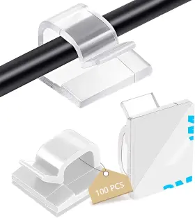 ADHESIVE-1007-CLEAR ABNII Cable Clips Wire Organizer Cord