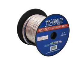 Absolute Usa Swh1025 10 Gauge Car Home Audio Speaker Wire Cable Spool 25ft