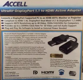B086B-004B ACCELL Dp Hdmi Adapter Displayport Passive Uh