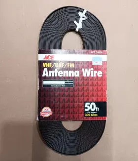 30928 ACE Flat Twin Lead Tv Fm Antenna Wire Nos