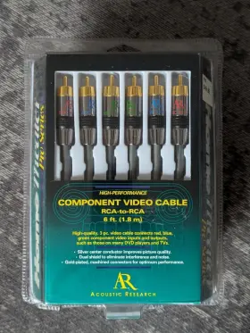 Acoustic Research 044102871915 High Performance 6ft Ft Component Video Cable Gold Plated Rca