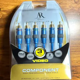 Acoustic Research Rgbap091 Ar Best Gold Plated Shielded 3 Inch Long Component Video Cable New Never Opened Acoustic Research Rgbap091 Ar Best Gold Plated Shielded 3 Inch Long Component Video Cable New Never Opened