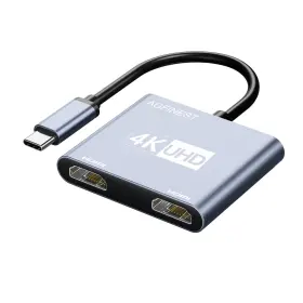 Agfinest Schd-536 Hdmi Splitter For Dual Monitors Usb-c To Adapter 4k 60hz Extend Mir