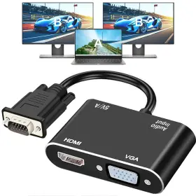 791960917377 AKWOR Vga Hdmi Adapter Dual Monitors Splitter