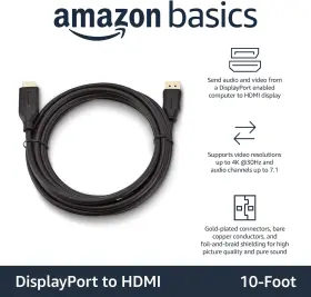 HL-007264 AMAZON BASICS Displayport Hdmi Display Cable Uni #2