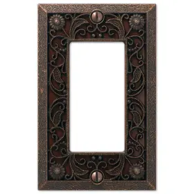 65RDB AMERELLE Filigree Wallplate Rocker Cast Double Toggle