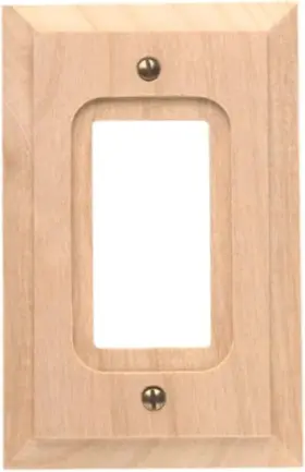 180R AMERELLE Baker Single Rocker Unfinished Wood Wallplate