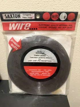 DDS-50 ARCHER Saxton Tv Flat Twin Lead Antenna Wire Nos