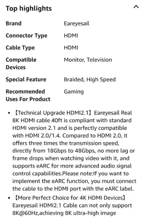 B0CNX38Z3B ARISKEEN Hdmi Cable High Su #3