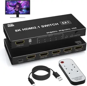 HDMI501-8K-E ARLEEDYN Hdmi Switch Splitter Switcher Port