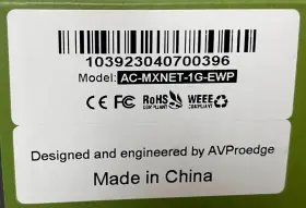 AC-MXNET-1G-EWP AVPRO EDGE Networked Video Wall Plate Encoder