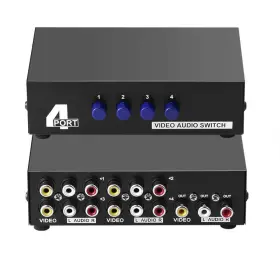 094276901840 AXGEAR Switch Box Selector Port Rca Audio Video