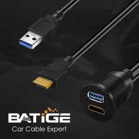 313044416424 BATIGE Usb Hdmi Extension Dash Panel Waterproof #3