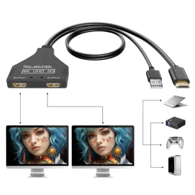 HDM6 BATU Hdmi Splitter Cable Male Dual Female Powe