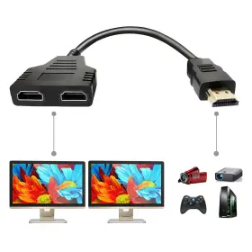 782910704147 BATU Hdmi Splitter Adapter Cable Male Dual Fema