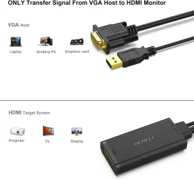Dl-hdv BENFEI Vga Hdmi Adapter Converter Audio Laptop #3
