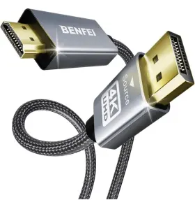 Benfei 971785942912 4k Displayport To Hdmi 3 Feet Cable Aluminum Shell Nylon Braided Male-to-male