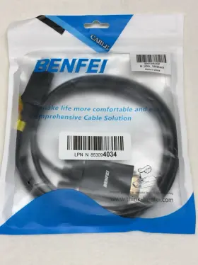 B-USA-106BLACK BENFEI Displayport Hdmi Cable High Data