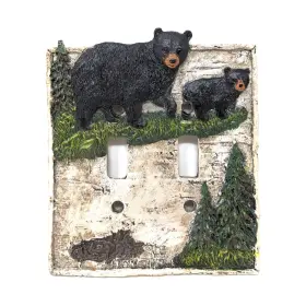 15069 BESTGIFTEVER Pine Tree Bear Double Toggle Switch Cover