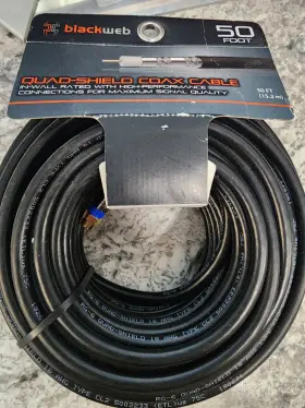 681131153461 BLACKWEB Web Coax Cable Awg Quad Shield Tv Modem