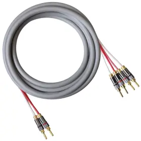 Blue Jeans Cable Bjc4s11bwbb8 Canare 4s11 Speaker Bi-wire 8ft 2 Banana To 4 Grey