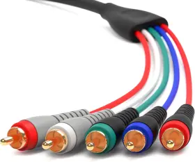 Bluerigger 445043011089 Component Video Cable With Audio 25ft Rca- 5 Supports 1080i Bluerigger 445043011089 Component Video Cable With Audio 25ft Rca- 5 Supports 1080i
