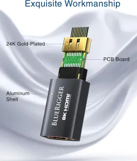 8K-HDMI-COUPLER-1PACK BLUERIGGER Pack Female Adapter
