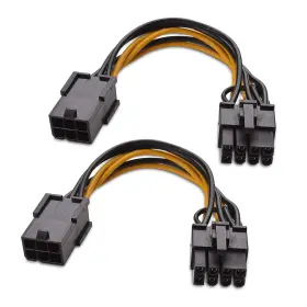 Cable Matters 682017352046 2-pack 6 Pin To 8 Pcie Adapter Power 4 Inches Black