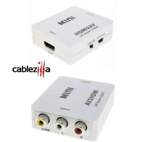 Cable-zilla 400060 Mini Hdmi To Rca Converter Device 1080p Hd Composite Av Upscale Adapter