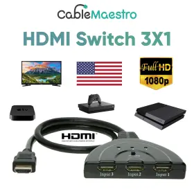 400041 CABLEMAESTRO Hdmi Port Splitter Switch Switcher Hub