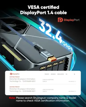 QHDS6688-6602 CAPSHI Displayport Cable Vesa Dp Display Po #3