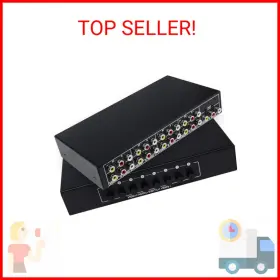 Chunghop 705353997235 8 Ports Composite 3 Rca Video Audio Av Switcher Box Way Selector Swi