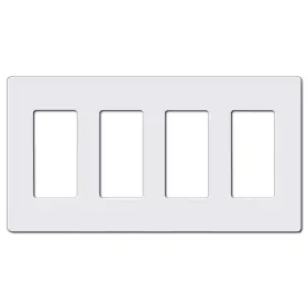 Cml Hardware Csps-g4-1 Decorator Screwless Wall Plate 4-gang Light Switch 1 Pack Gloss White