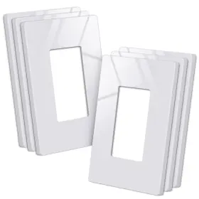 Cml Hardware Csps-m1-6 Screwless Wall Plate Cover 1-gang Mid-size 4.88 Inch X 3.12 6 Pack White