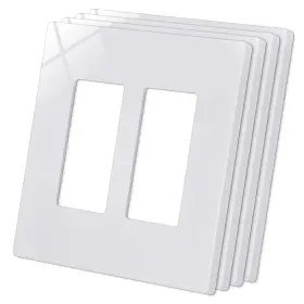 Cml Hardware Csps-m2-4 Screwless Wall Plate Cover 2-gang Mid-size 4.88 Inch X 4.94 4 Pack White
