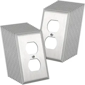 Cml Hardware Cssp-a-20 Duplex Receptacle Metal Wall Plate 1-gang - 20pk Silver