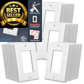 Cml Hardware Cswp-b-50 Decorator Wall Plates 50 Pack Electrical 1-gang Gloss White
