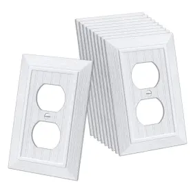 Cml Hardware Cwp-a-10 Classic Single Duplex Wall Plate 1-gang Vintage Beadboard 10 Pack White