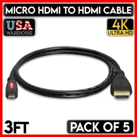 458-ZY CMPLE Pack Micro Hdmi Cable Male Cord Hdtv Gopro