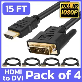 619162053160 CMPLE Pack Hdmi Dvi Cord Cable Adapter Connector