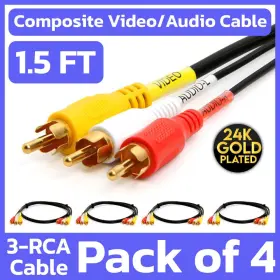 619162054952 CMPLE Pack Cable Feet Male Audio Video Cord Tv