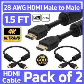 619162056123 CMPLE Pack Hdmi Cord Ferrite Cores Tv Monitor