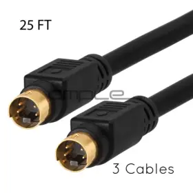 A-355 CMPLE Pack Video Cable Svhs Male Wire Pin Cord Tv Vcr