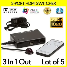 S-115 CMPLE Pack Hdmi Switcher Selector Switch Ir Remote