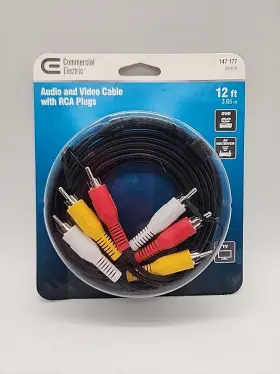 147-177 COMMERCIAL ELECTRIC Audio Video Cable Rca Plugs
