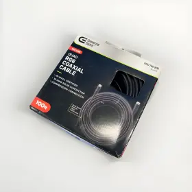 Commercial Electric Fs-r6qc-0002 Rg6 Quad Shield Coaxial Cable 100 Ft Black New Open Box