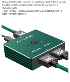 637740734478 DAOFAZIRAN Displayport Switch Dp Switcher 637740734478 DAOFAZIRAN Displayport Switch Dp Switcher