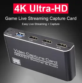 E201-B054-BLK DARUPSUN Video Capture Card Hdm Switcher Loop