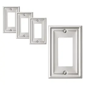 Dewenwils Hrwp01a Brushed Nickel Outlet Covers Metal 1 Decorator 4pk