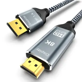 Dghumen Yxdthd01-2.0 Displayport To Hdmi 2.1 Cable 6.6ft 8k 60hz 4k 120hz Uni-directional 6.6 Feet